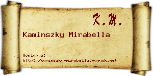 Kaminszky Mirabella névjegykártya